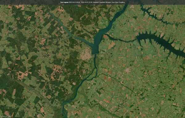 imagem de satélite da região de Três Lagoas no Mato Grosso do Sul