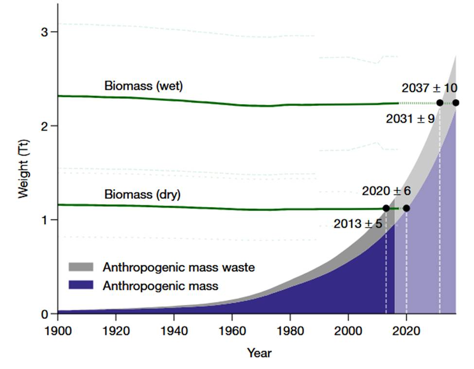 Mapeamento de massa antrópica em relação a biomassa